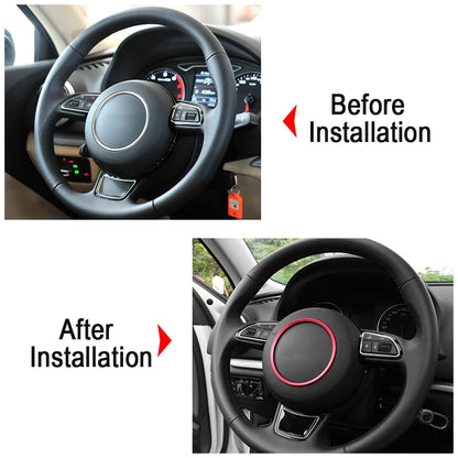 Audi Diamond Steering Wheel Trim Red / Blue / Silver - Audi A3 A4 A5 A6 A7 A8 Q3 Q5 Q7 Q8 A1 B9 C7 A6L S3 S5 S7 TT - Custom My Ride