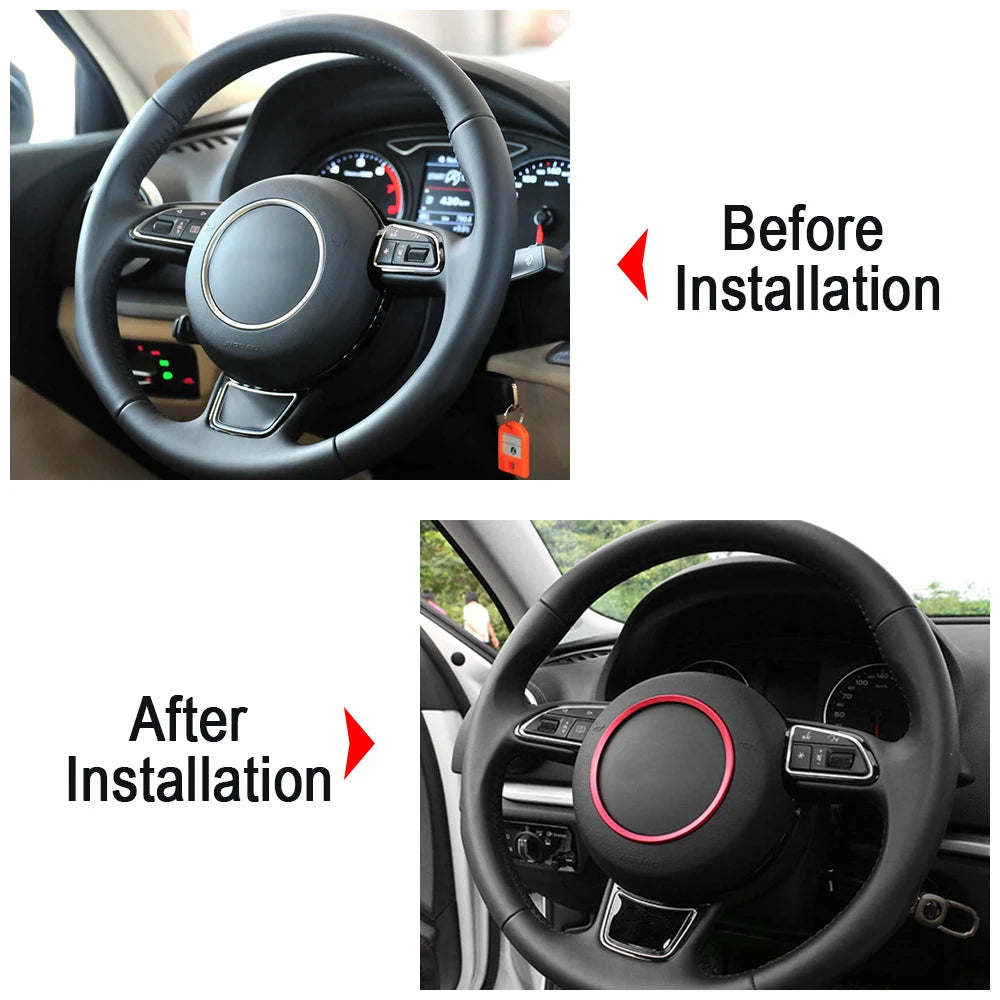 Audi Diamond Steering Wheel Trim Red / Blue / Silver - Audi A3 A4 A5 A6 A7 A8 Q3 Q5 Q7 Q8 A1 B9 C7 A6L S3 S5 S7 TT - Custom My Ride