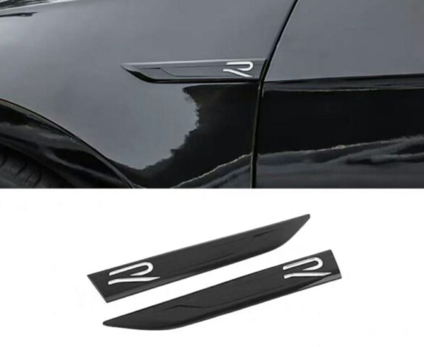 VW Golf MK8 R-Line Black Fender Side Badge Emblem