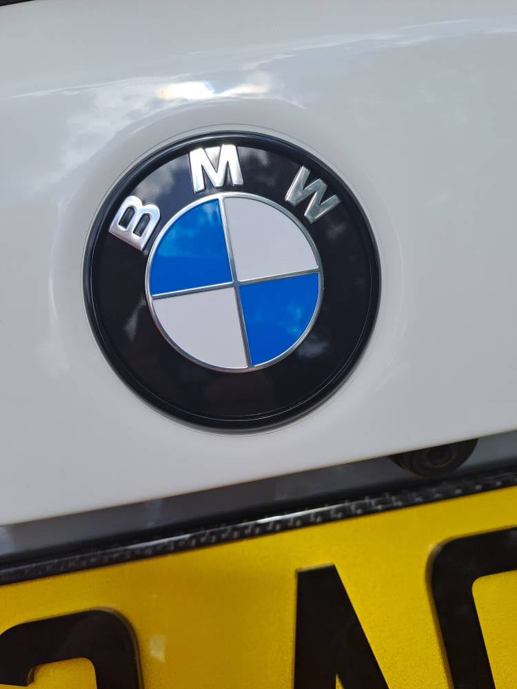 BMW 74mm Rear Badge Surround - Gloss Black - De-chrome Rear F30 F31 F33 F80 Trunk Boot Rear Emblem