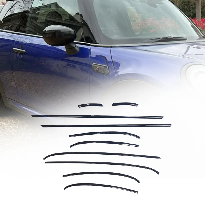 Mini Cooper F56 Black Window Trims 2014-2023 3 Door Blackout dechrome Shadow Edition