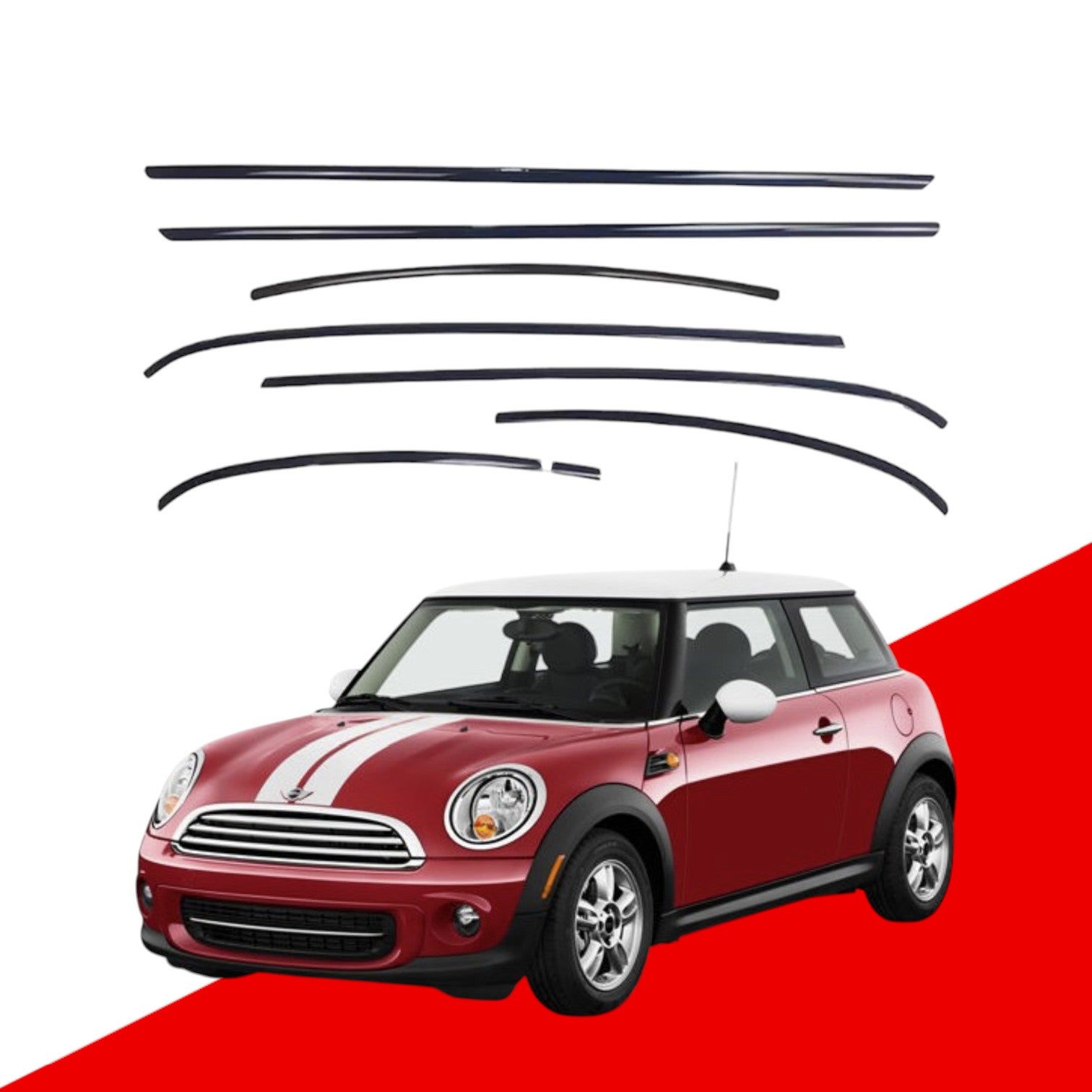 Mini Cooper R56 Black Window Trims 5 Door 2014-2023 Blackout dechrome Shadow Edition (Copy)