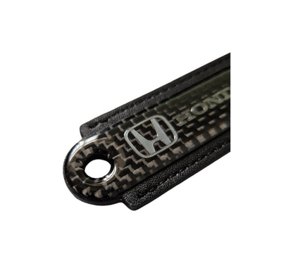 Honda Black Carbon Fibre/Leather Key Ring - Accessories - Custom My Ride