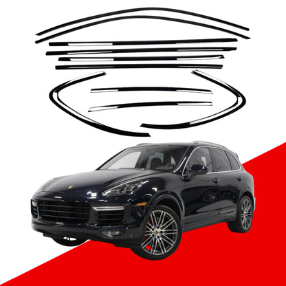 Porshe Cayenne Black Window Trims 2011-17 Blackout dechrome Night package 958