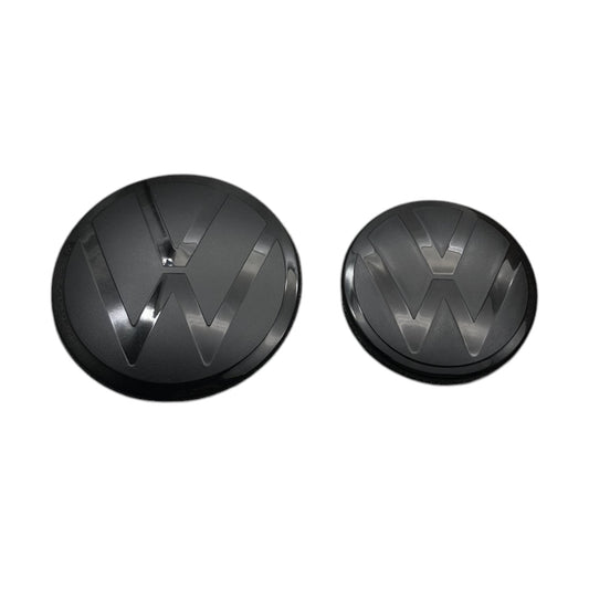 VW T-ROC Gloss Black Front and Rear Badge Cover 2021-23