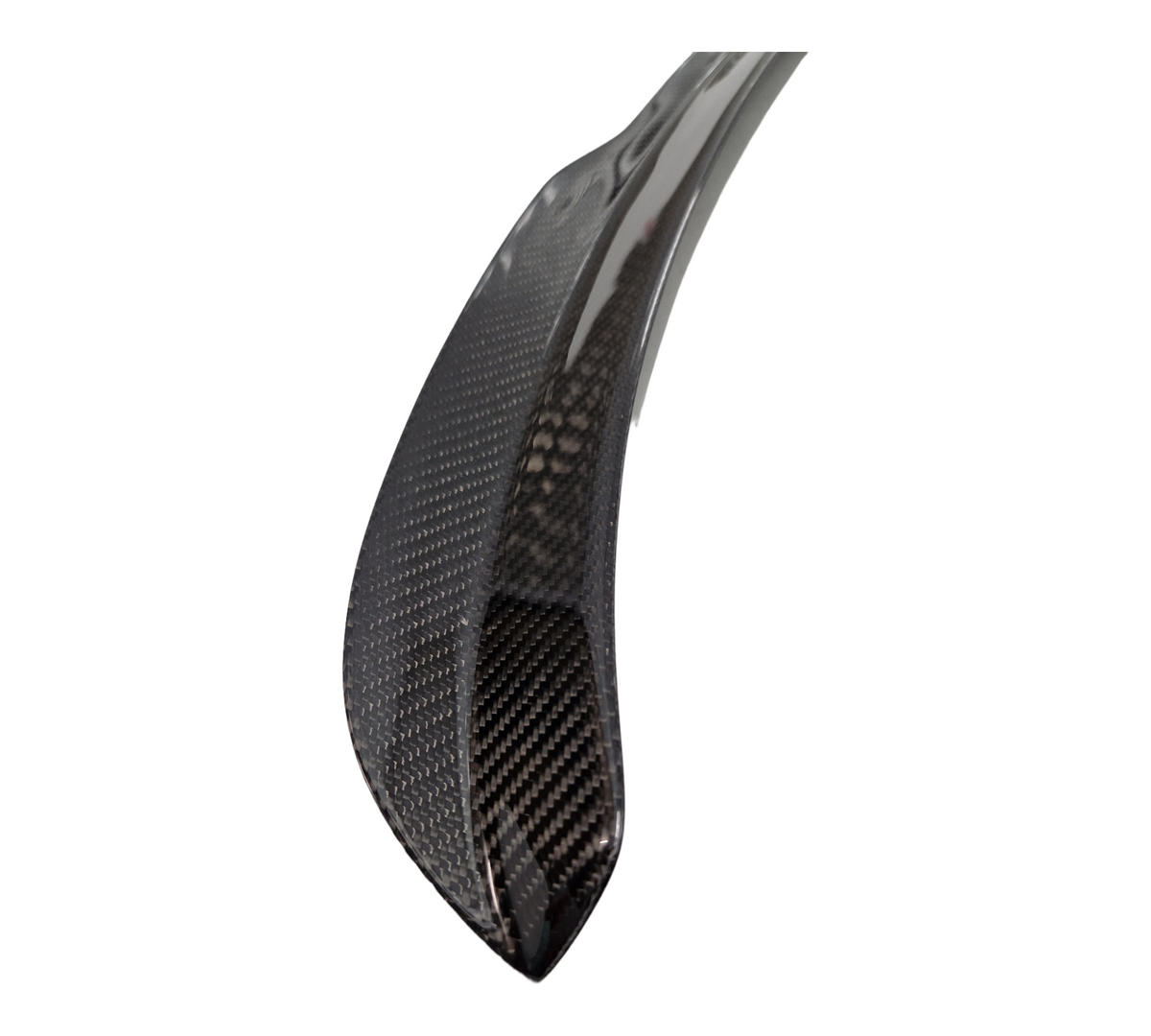 Custom My Ride carbon fibre lip spoiler for Seat Leon 5F hatchback featuring a glossy weave finish