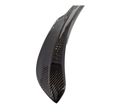 Custom My Ride carbon fibre lip spoiler for Seat Leon 5F hatchback featuring a glossy weave finish