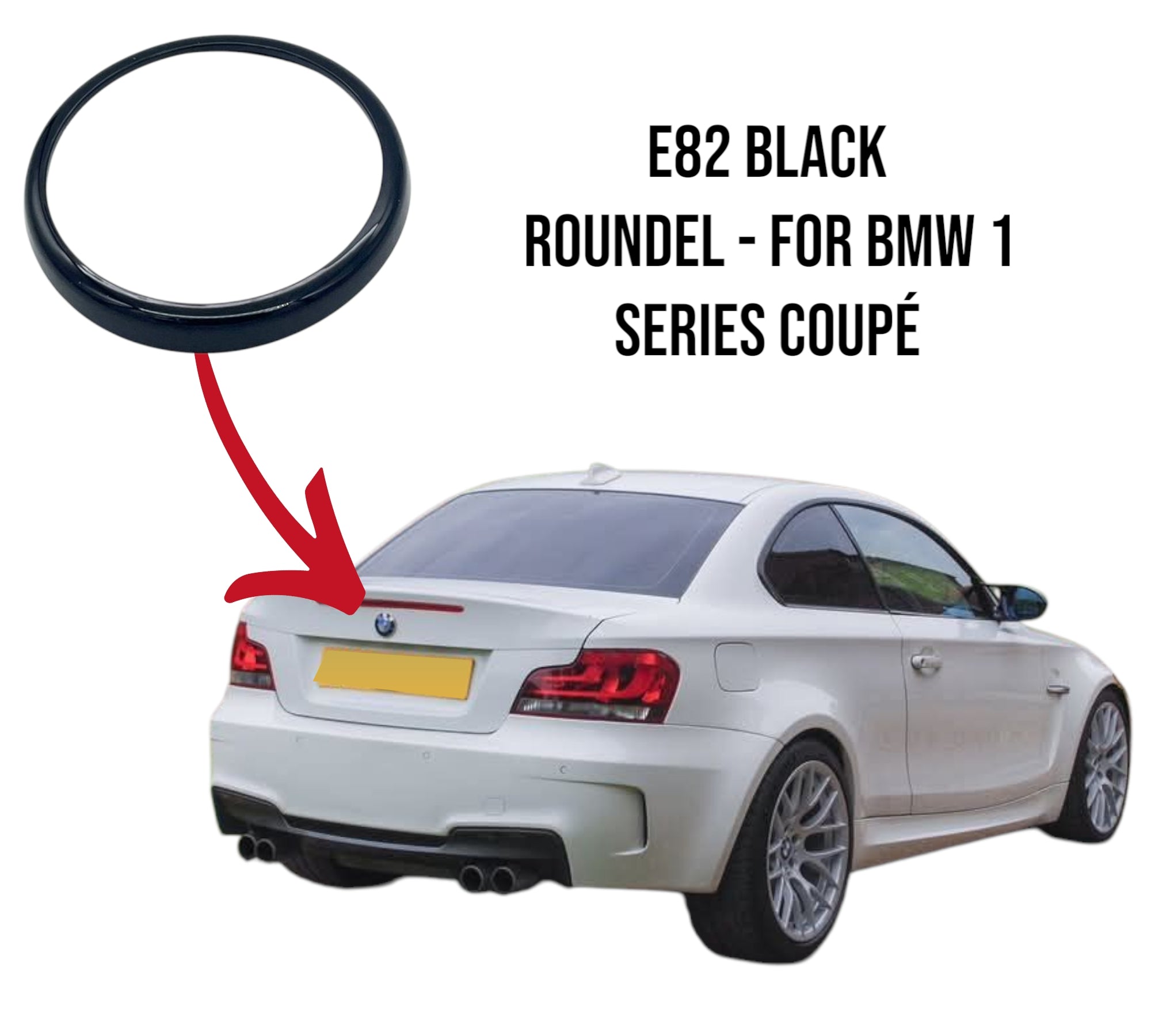 BMW E82 Black Rear Badge Surround Roundel - GLOSS BLACK 2004-13 - Custom My Ride