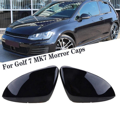 Gloss Black Wing Mirror Cover Caps Pair for VW Golf MK7 MK7.5 GTI GTD