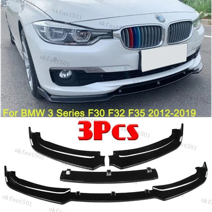 Gloss Black Front Bumper Splitter Lip for BMW 3 Series F30 F32 F35 2012-2019