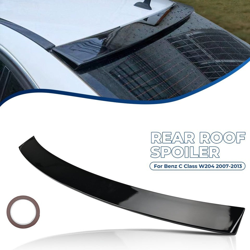 AMG Style Glossy Black Roof Spoiler for Mercedes Benz C Class W204 2007-2013 Rear Window Lip ABS Direct Fit Easy Installation Replacement