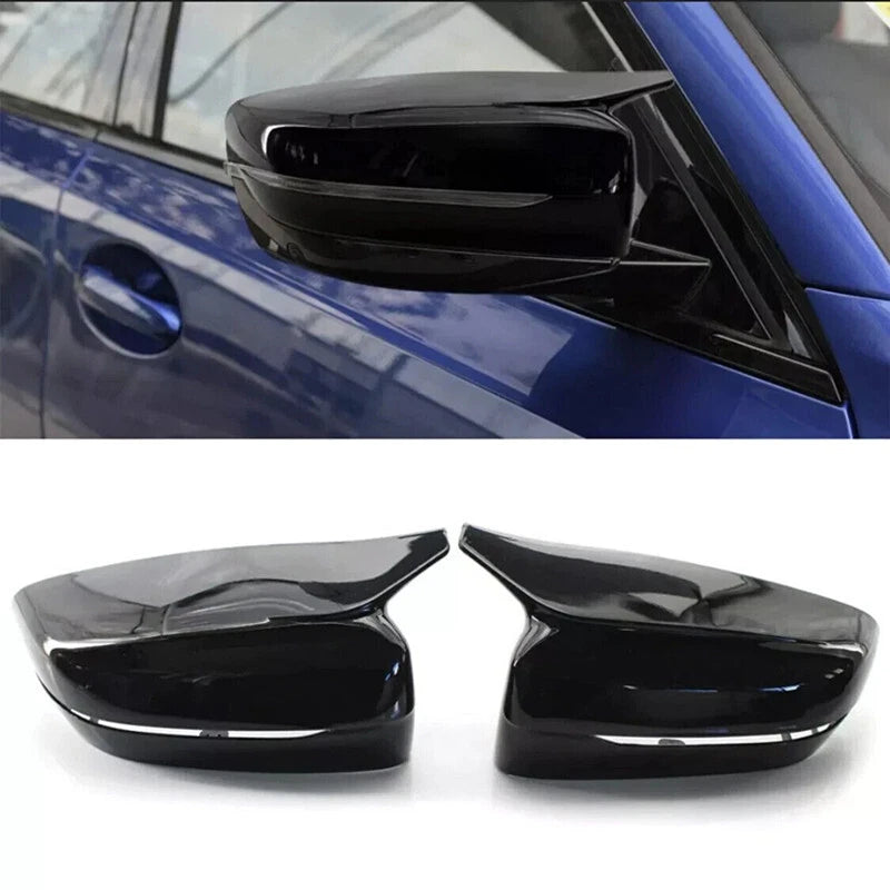 M Style Gloss Black Rear View Mirror Cover Caps Pair for BMW 3 Series G20 G30 2017-2020 ABS Right-Hand Drive Direct Replacement