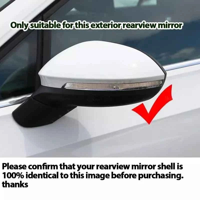 Gloss Black Rear View Mirror Cover Caps Pair for VW Golf MK8 8R GTI GTE GTD 2020-2023