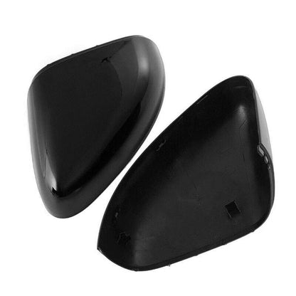 Gloss Black Rear View Mirror Cover Caps Pair for Ford Fiesta MK8 2017-2024
