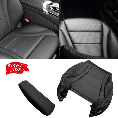 Front Right Driver Bottom Synthetic Leather Black Seat Cover for Mercedes Benz C-Class W205 2015-2021 C250 C300 C350 C400 4Matic Direct Fit