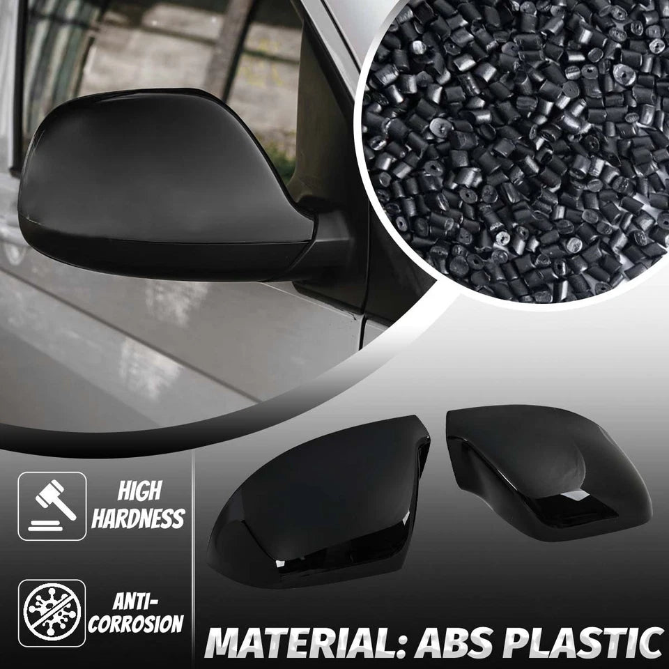 Gloss Black Wing Mirror Cover Caps Pair for VW Transporter T5 T5.1 2010-2015