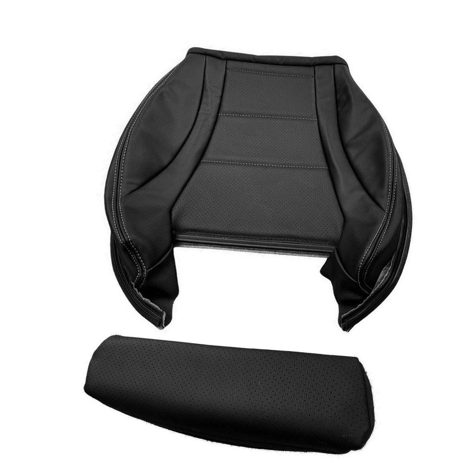 Front Right Driver Bottom Synthetic Leather Black Seat Cover for Mercedes Benz C-Class W205 2015-2021 C250 C300 C350 C400 4Matic Direct Fit