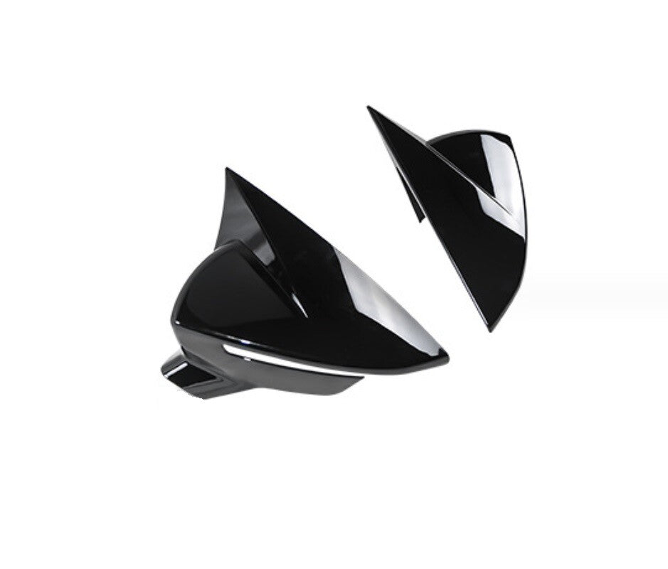 Gloss Black Bat Style Wing Mirror Cover Caps Pair for Seat Leon MK3 2013-2019 Front Left & Right ABS Easy Installation
