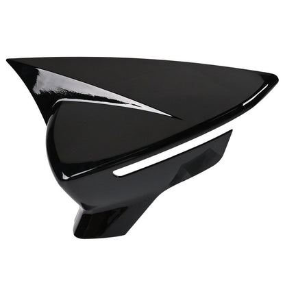 Gloss Black Bat Style Wing Mirror Cover Caps Pair for Seat Leon MK3 2013-2019 Front Left & Right ABS Easy Installation