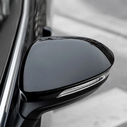 Gloss Black Rear View Mirror Cover Caps Pair for VW Golf MK8 8R GTI GTE GTD 2020-2023