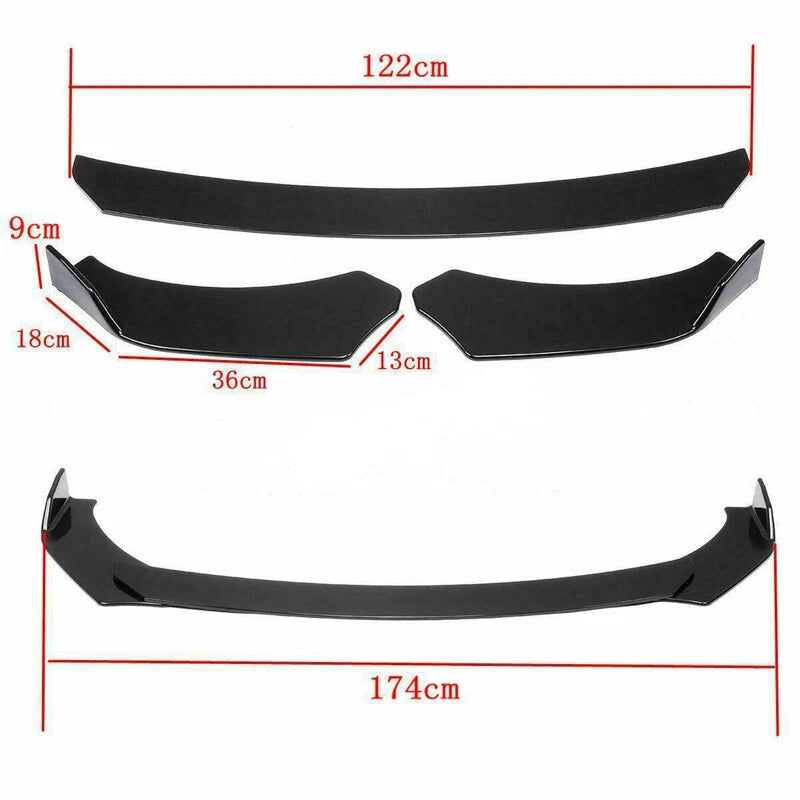 Gloss Black Front Bumper Lip Splitter for MINI Cooper R53 R56 R58 R60 F56 F60 ABS