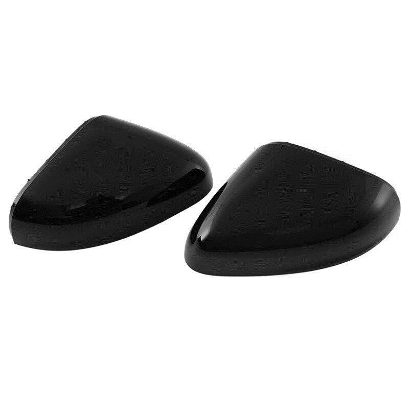 Gloss Black Rear View Mirror Cover Caps Pair for Ford Fiesta MK8 2017-2024