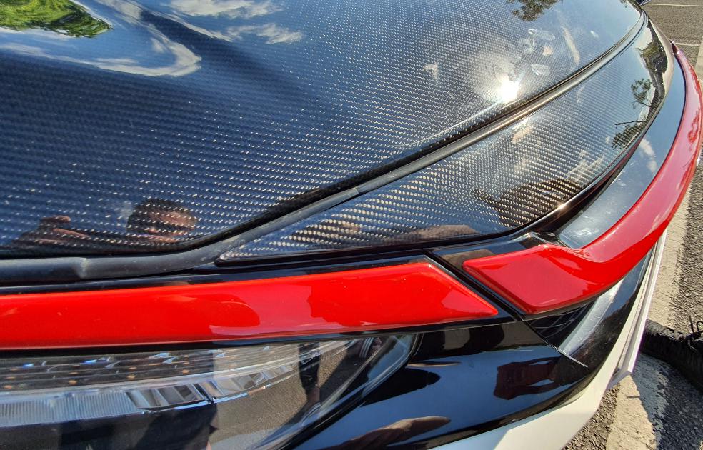 FK8 Front End Bonnet/Hood Trim - Carbon Fibre - Civic MK10