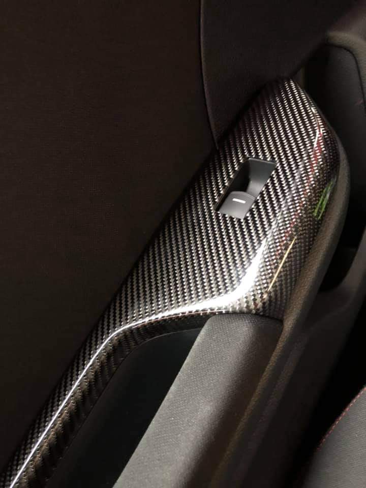 FK8 Rear Door Pull Handle Covers - Carbon Fibre - Civic