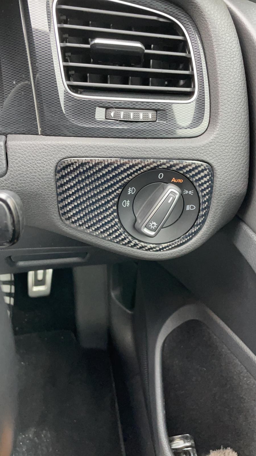 VW Golf MK7 Light Switch Control Cover - Carbon Fibre