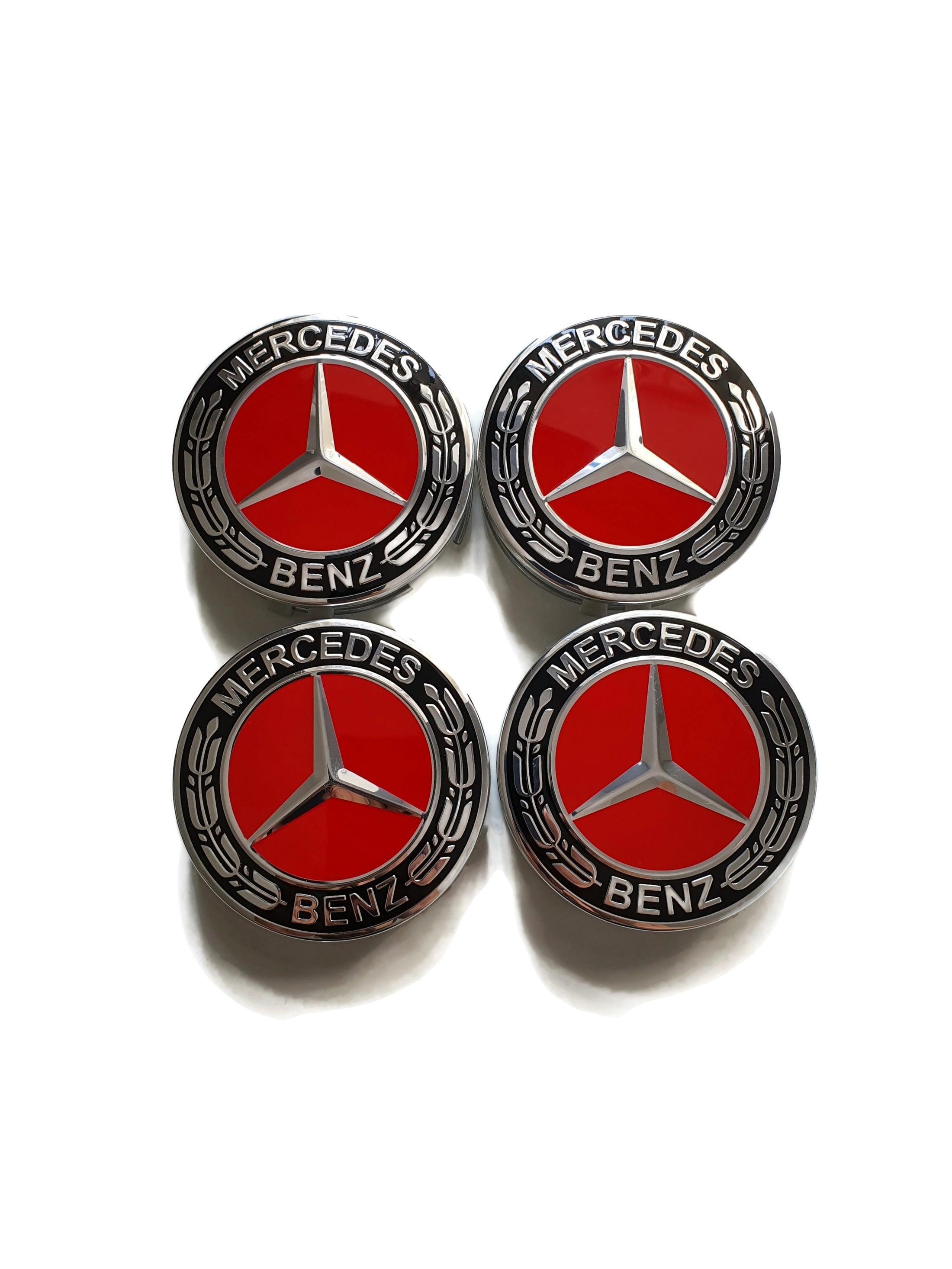 Red Mercedes Wheel Caps