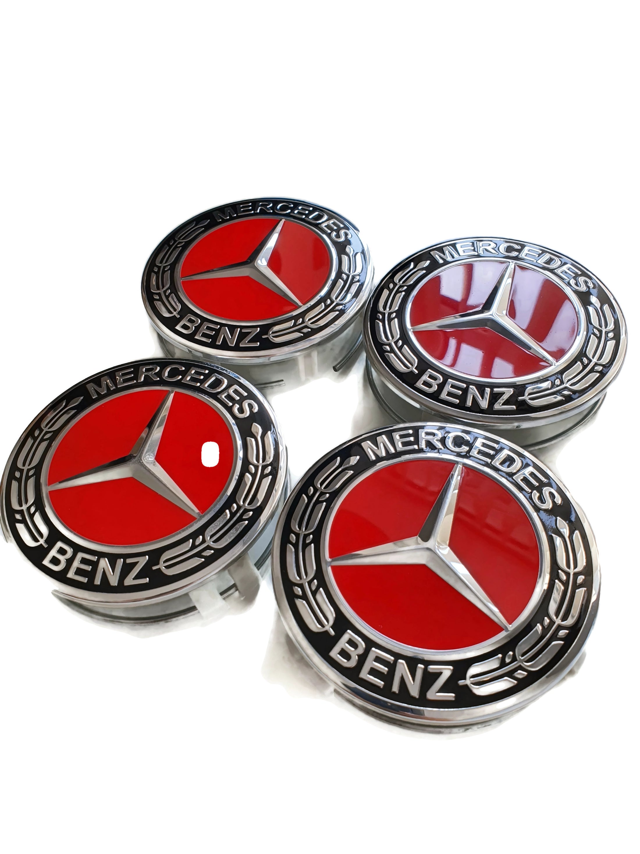 Red Mercedes Wheel Caps