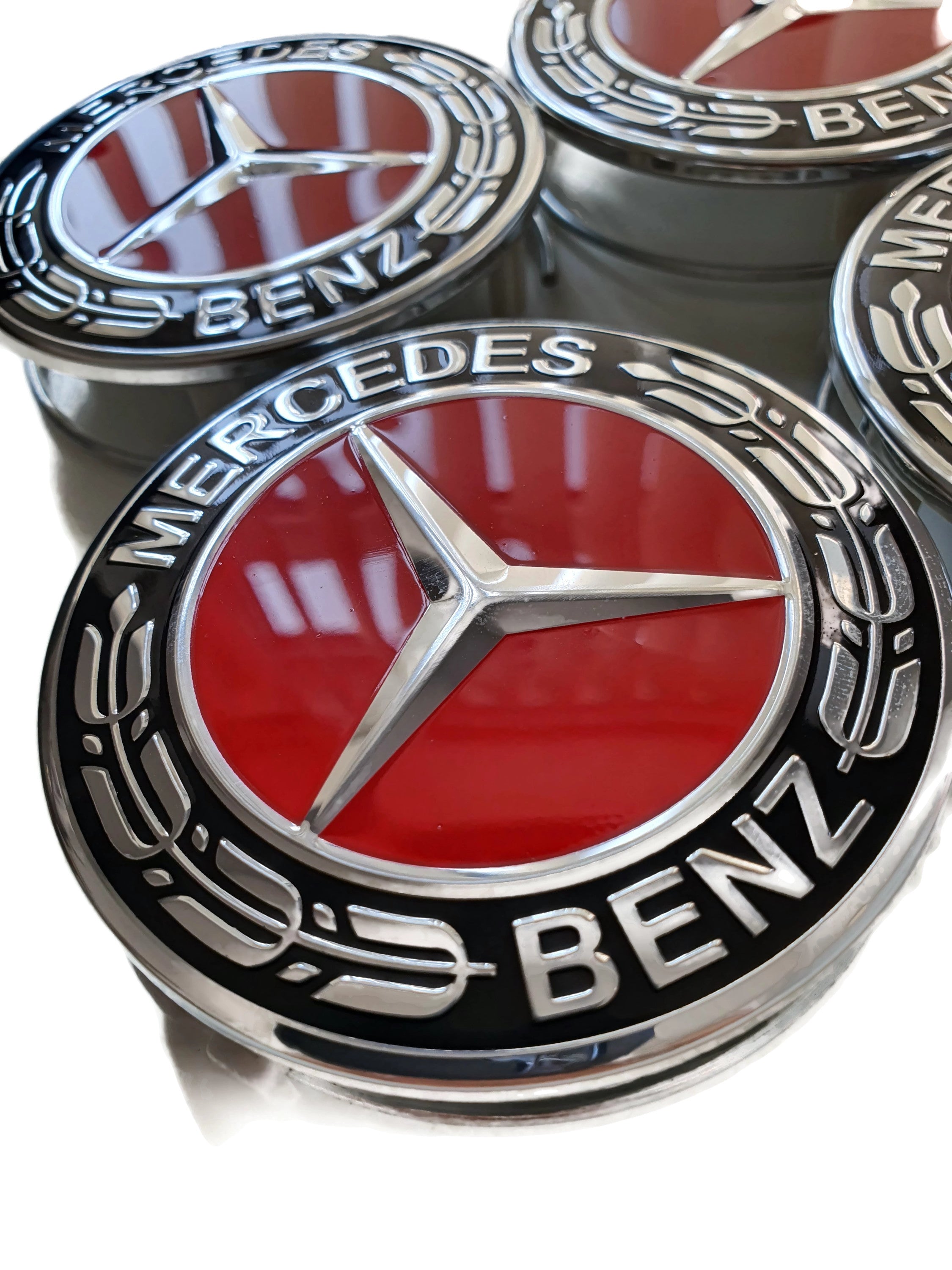 Red Mercedes Wheel Caps - Custom My Ride