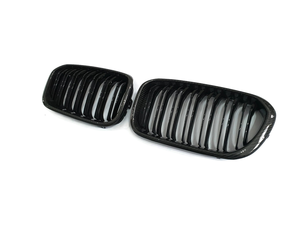 F20 Front Dual Slat Kidney Grill - Carbon Fibre - 1 Series BMW F21