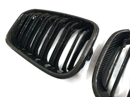 F20 Front Dual Slat Kidney Grill - Carbon Fibre - 1 Series BMW F21 - Custom My Ride