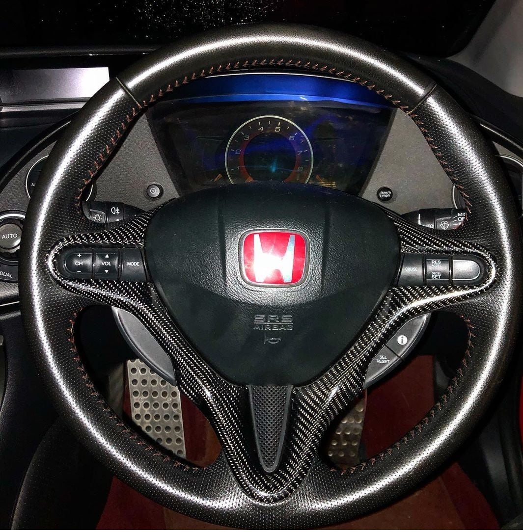 FN2 Steering Wheel Cover - Carbon Fibre - Civic MK8 2006-11 - Custom My Ride