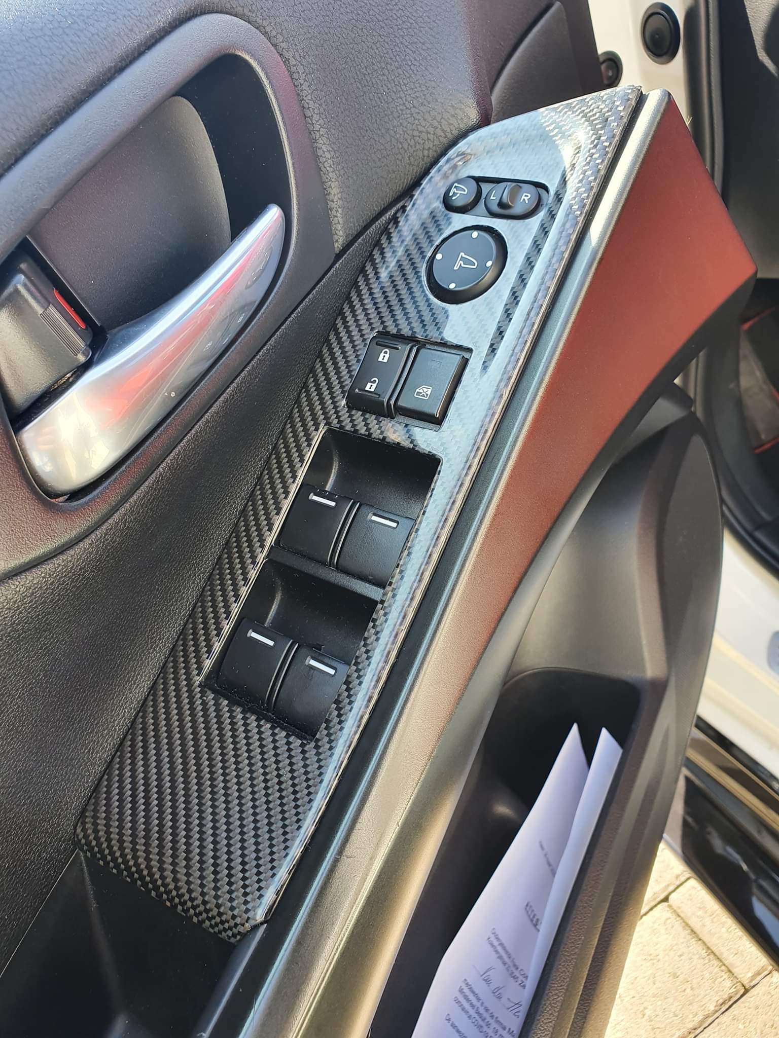 FK2 Front Door Switch Covers - Carbon Fibre - Civic MK9